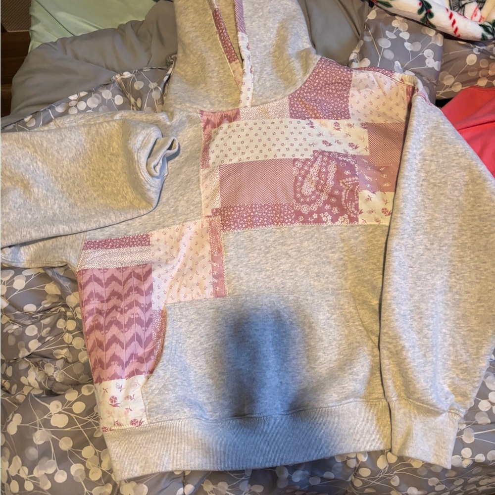 Abercrombie & Fitch Gray and Purple Hoodie